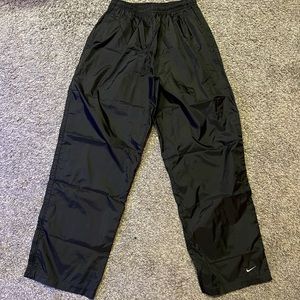 Vintage 90s Nike Nylon Track Pants Men’s Large Black Swoosh Swishy Pants